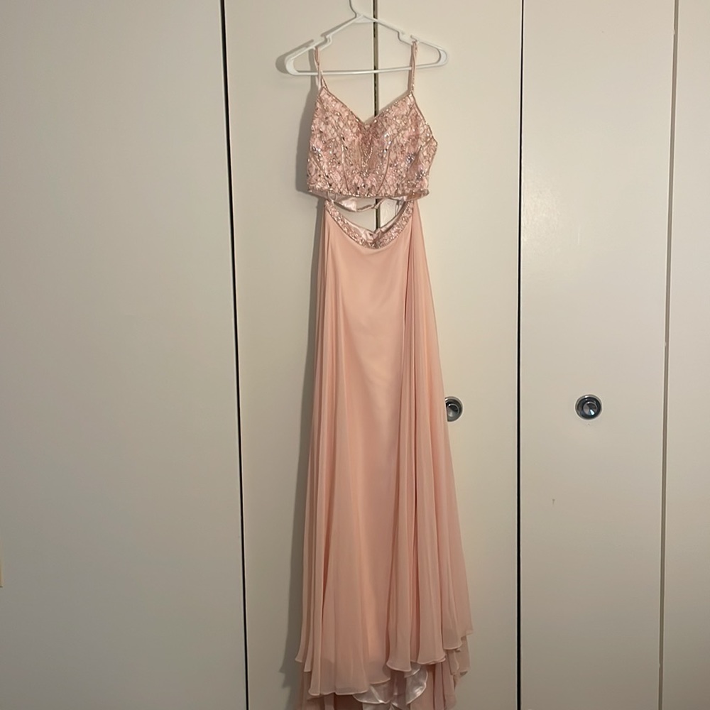 Size 8 Two-Piece Madison James Blush Formal Gown